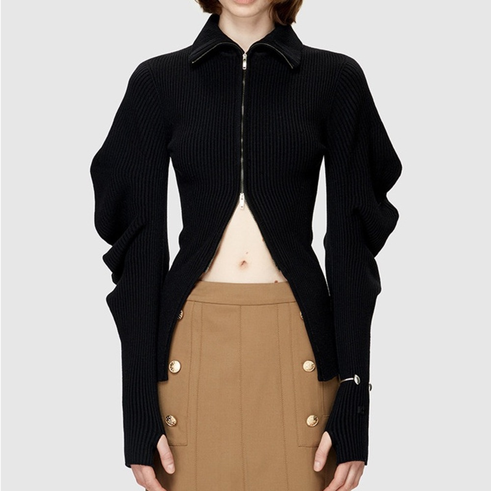 The Frankie Shop by LOW CLASSIC - Volume Sleeve Knit Cardigan Black NWT